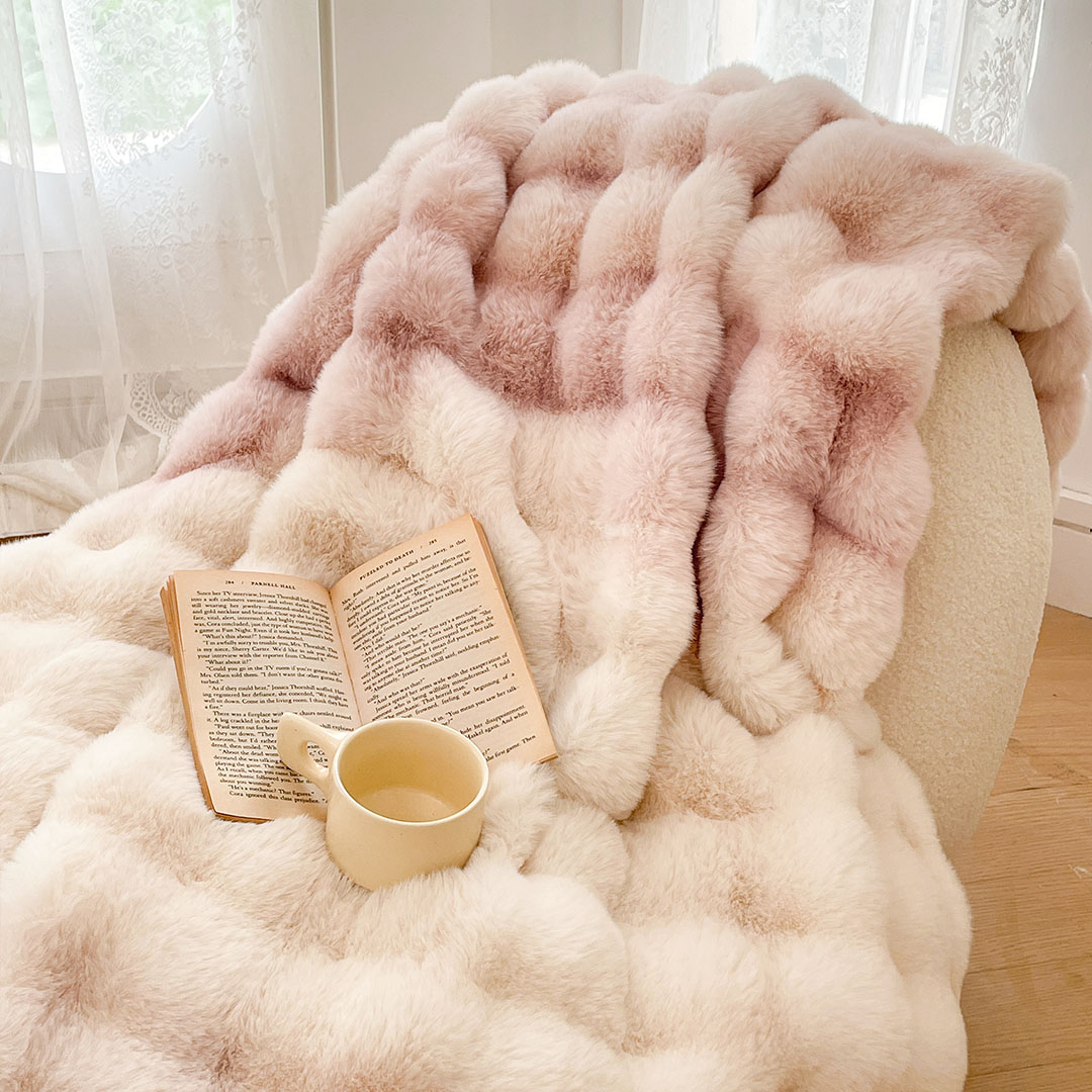 Soga 200Cm Light Pink Fur Fuzzy Super Soft And Cozy Fluffy Throw Blanket, Home, Bed Linen, Throws And Blankets, Blankets, ,  - Nz Depot 5