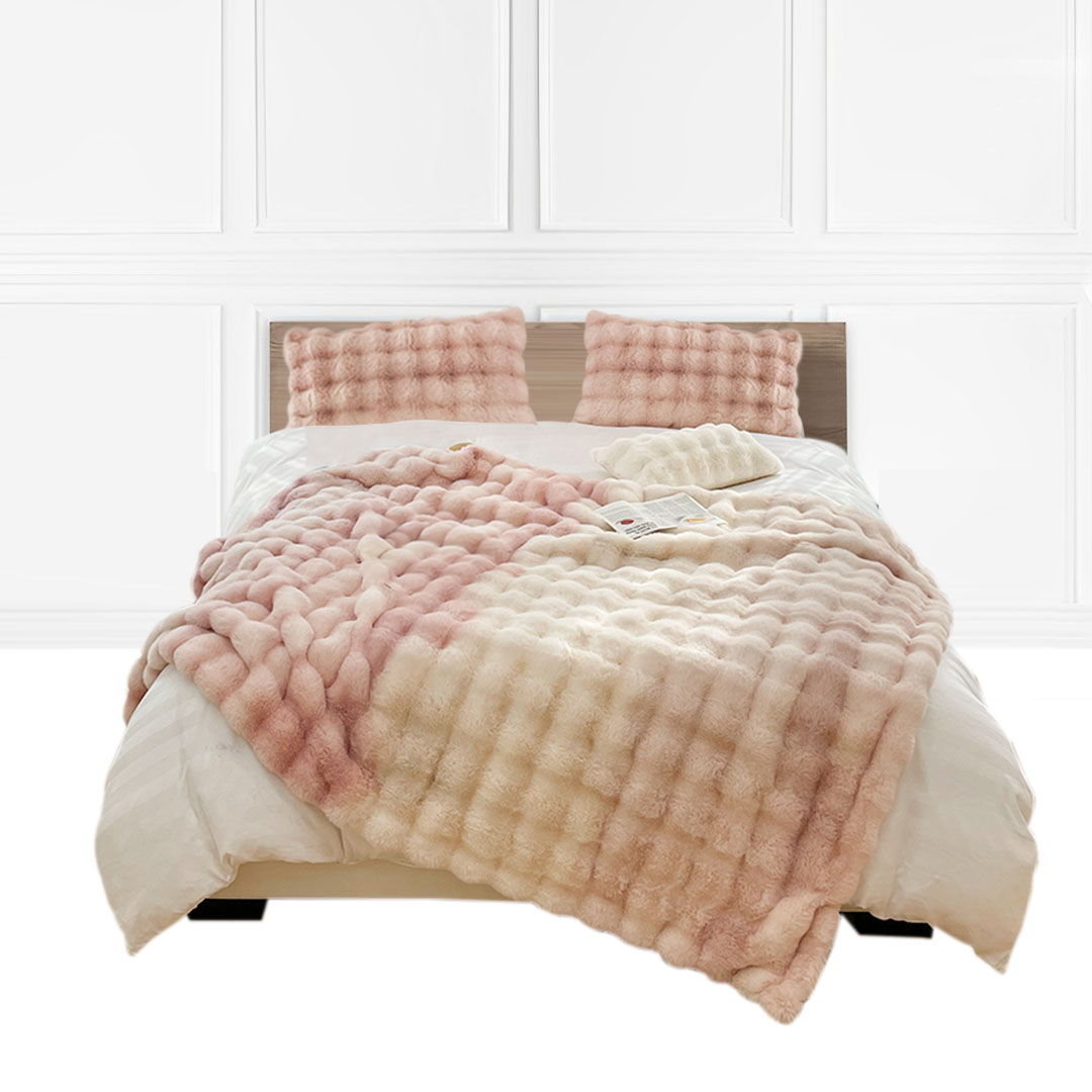 Soga 200Cm Light Pink Fur Fuzzy Super Soft And Cozy Fluffy Throw Blanket, Home, Bed Linen, Throws And Blankets, Blankets, ,  - Nz Depot 1