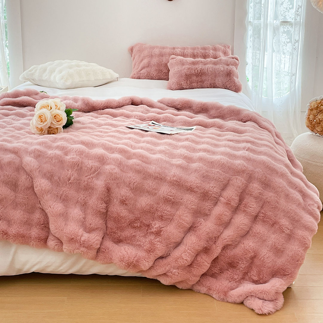 Soga 200Cm Pink Fur Fuzzy Super Soft And Cozy Fluffy Throw Blanket, Home, Bed Linen, Throws And Blankets, Blankets, ,  - Nz Depot 3