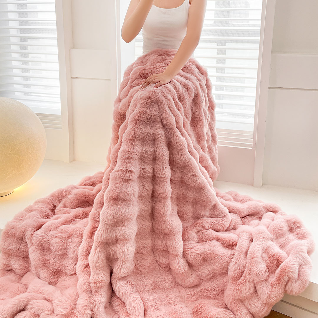 Soga 200Cm Pink Fur Fuzzy Super Soft And Cozy Fluffy Throw Blanket, Home, Bed Linen, Throws And Blankets, Blankets, ,  - Nz Depot 4