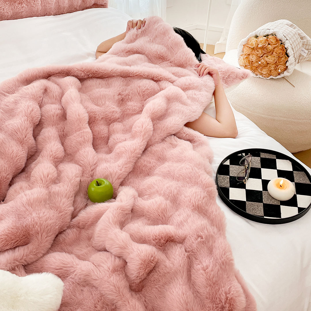 Soga 200Cm Pink Fur Fuzzy Super Soft And Cozy Fluffy Throw Blanket, Home, Bed Linen, Throws And Blankets, Blankets, ,  - Nz Depot 8