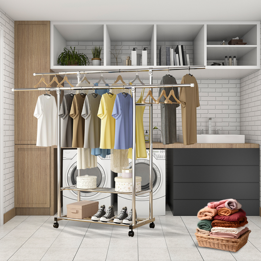 Soga 200Cm Stainless Steel Floor-Standing Clothes Rack - Durable And Space-Saving Laundry Organizer, Home &Amp; Living, Laundry, Drying Racks, , ,  - Nz Depot 6