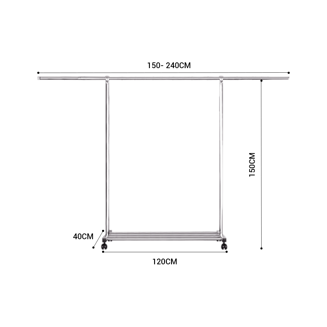 Soga 240Cm Stainless Steel Floor-Standing Clothes Rack - Durable And Space-Saving Laundry Organizer, Home &Amp; Living, Laundry, Drying Racks, , ,  - Nz Depot 2