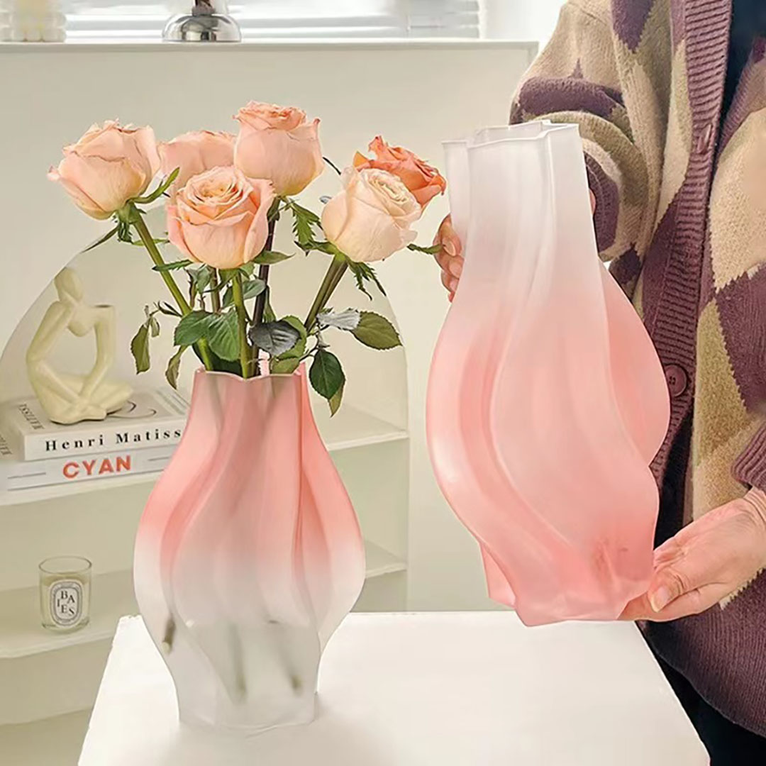 Soga 25Cm Pink Glass Vase Art Blown Hand Flower Tall Vintage Art Vases, Home &Amp; Living, Home Decor, Vases, , ,  - Nz Depot 7