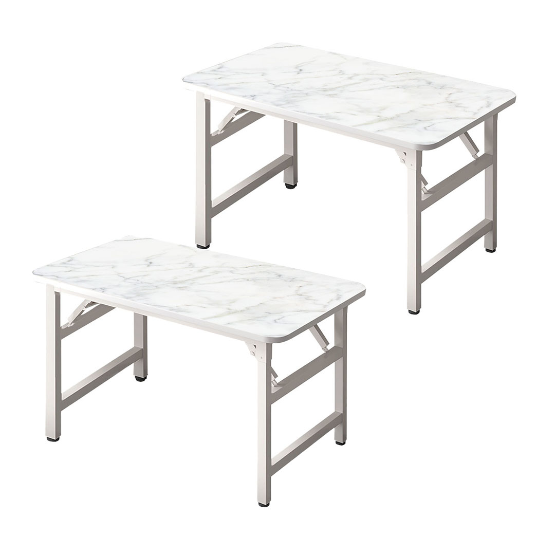 SOGA 2X 120x60x75cm White Foldable Computer Study Table Easy Assembly Desk No Chair, Furniture, Living Room Furniture, Tables, , ,  - NZ DEPOT 1