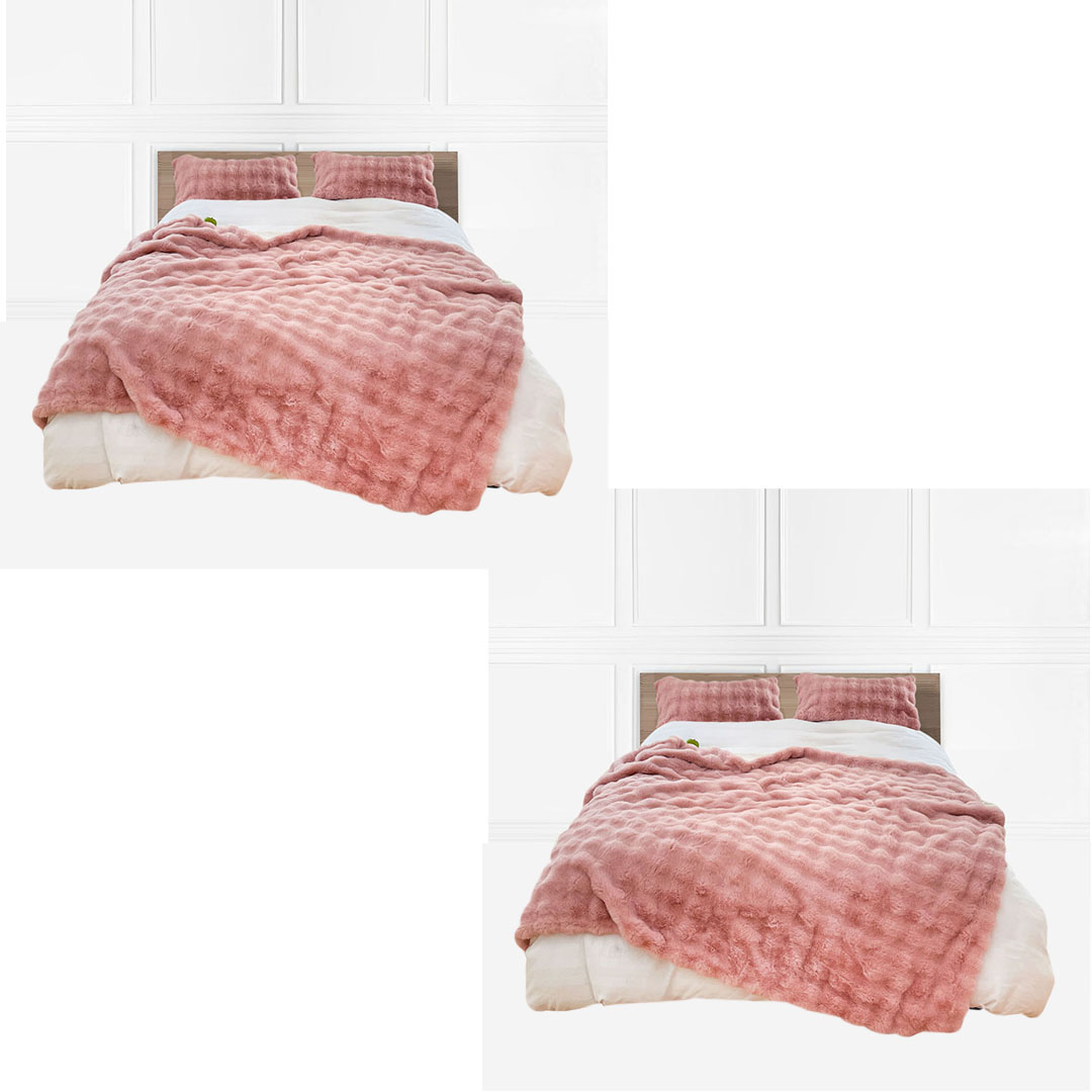 Soga 2X 200Cm Pink Fur Fuzzy Super Soft And Cozy Fluffy Throw Blanket, Home, Bed Linen, Throws And Blankets, Blankets, ,  - Nz Depot 1