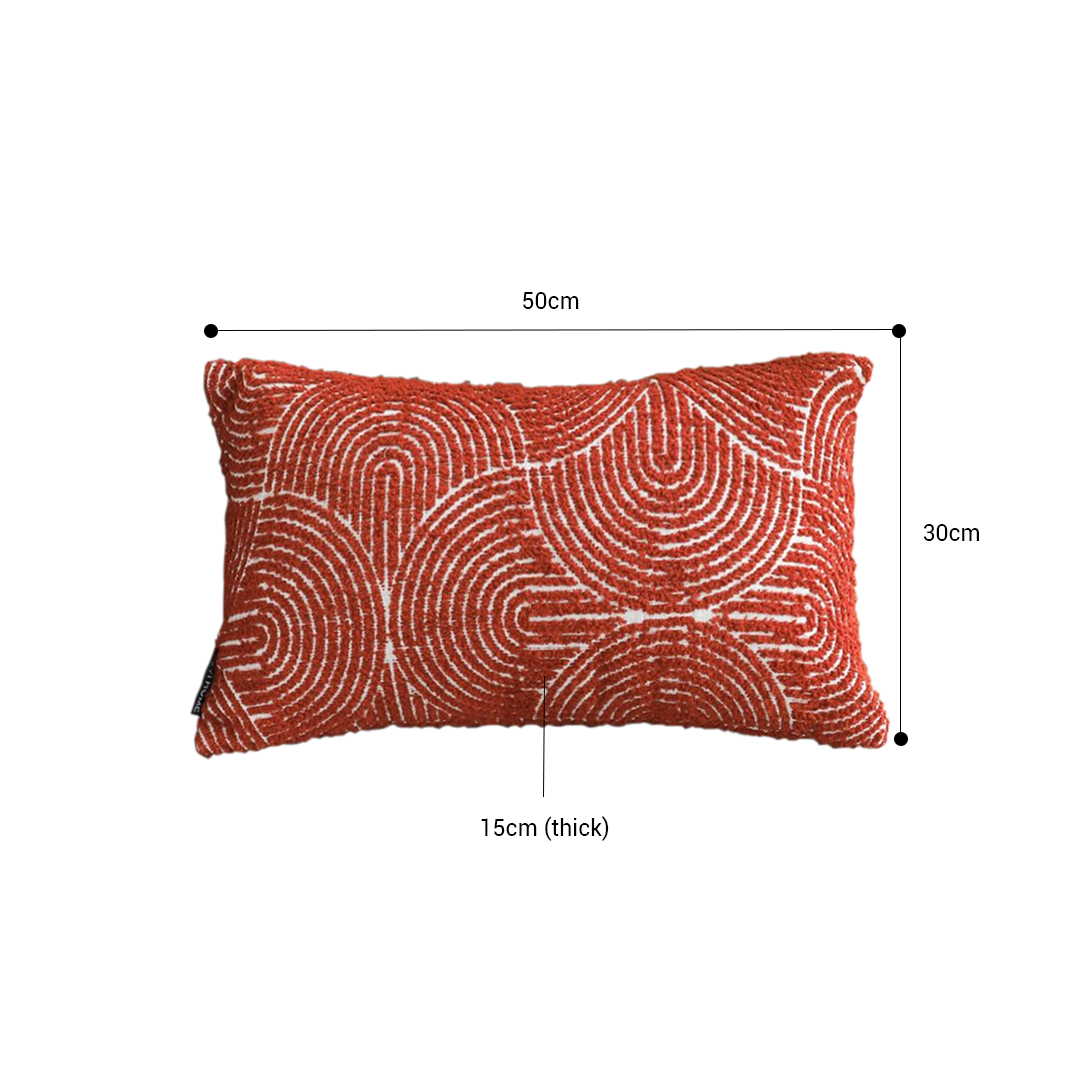 Soga 2X 30Cm Cinnabar Pillow Perfect Burnt Indoor/Outdoor Corded Throw Orange Set Lumbar Throw Pillow, Furniture, Living Room Furniture, Occasional Chairs, , ,  - Nz Depot 2