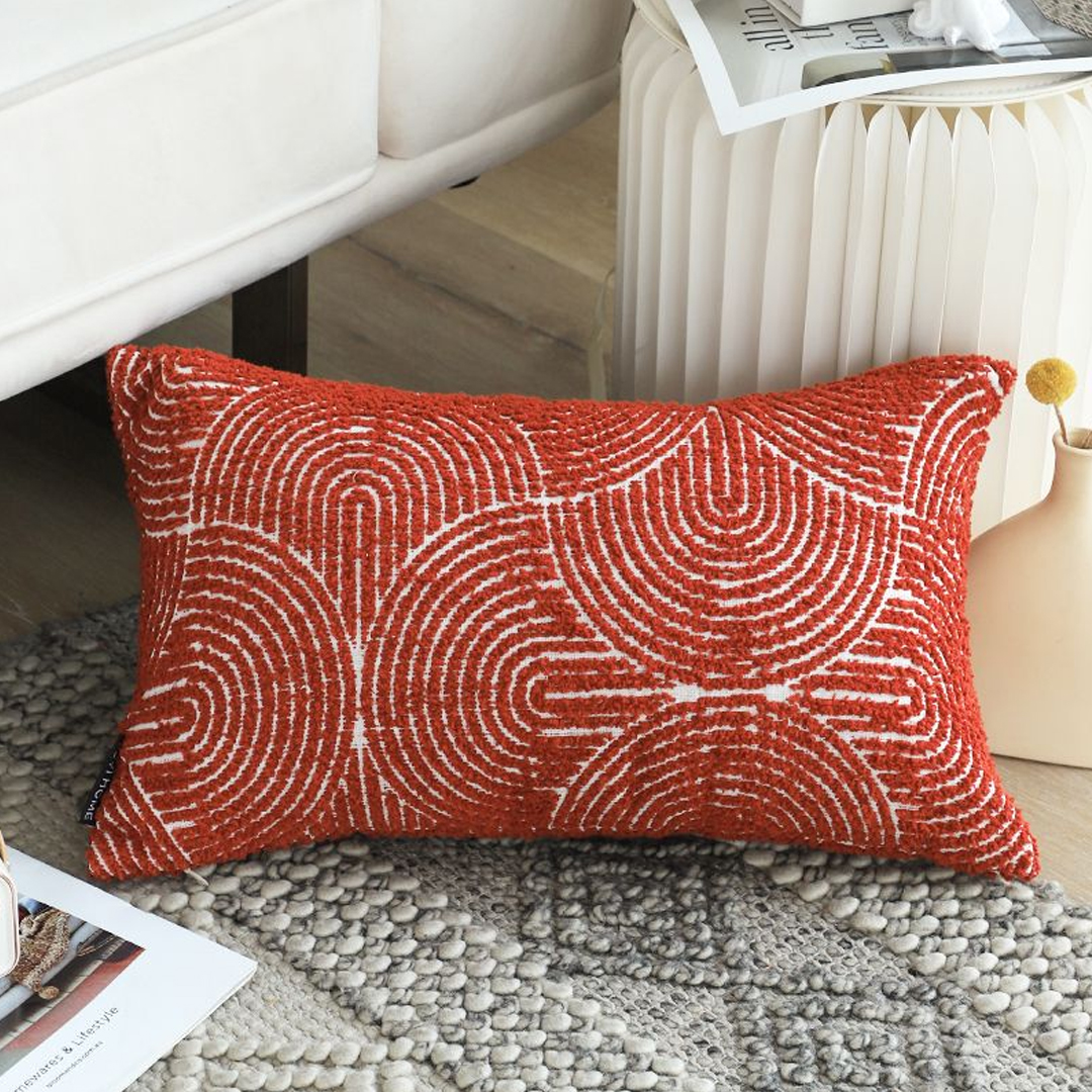 Soga 2X 30Cm Cinnabar Pillow Perfect Burnt Indoor/Outdoor Corded Throw Orange Set Lumbar Throw Pillow, Furniture, Living Room Furniture, Occasional Chairs, , ,  - Nz Depot 3