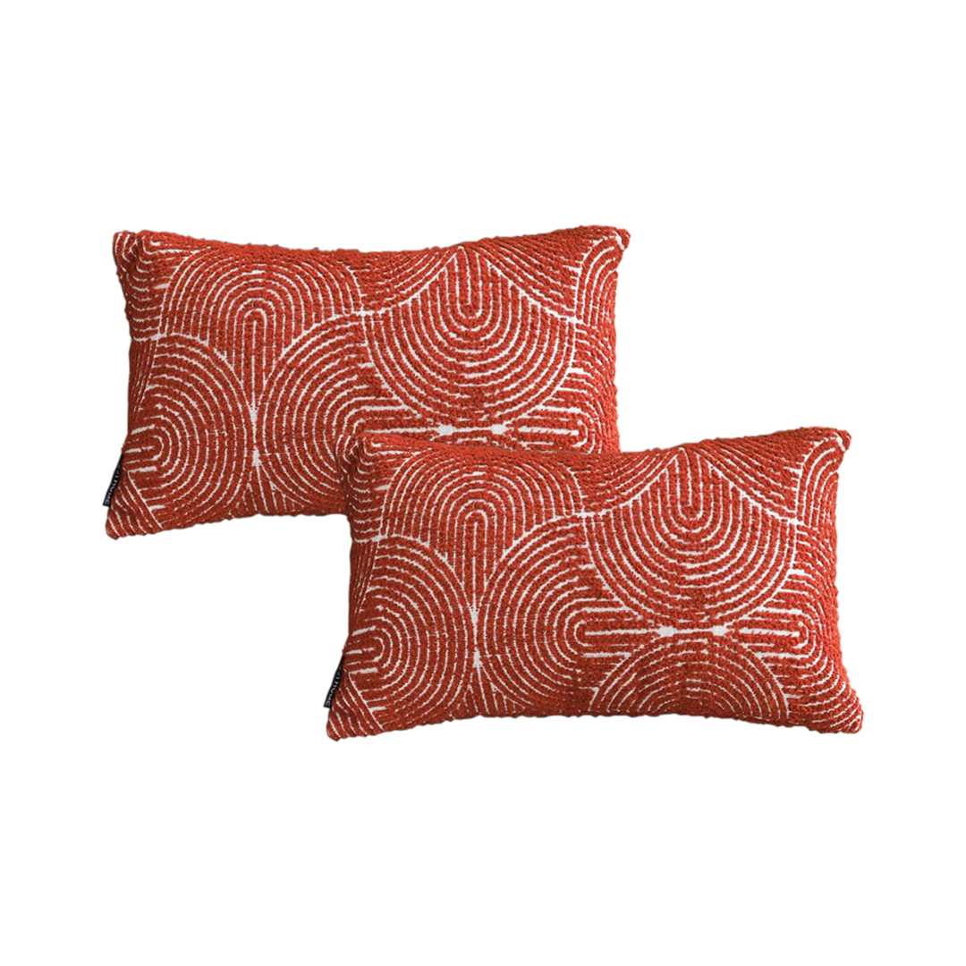 Soga 2X 30Cm Cinnabar Pillow Perfect Burnt Indoor/Outdoor Corded Throw Orange Set Lumbar Throw Pillow, Furniture, Living Room Furniture, Occasional Chairs, , ,  - Nz Depot 1