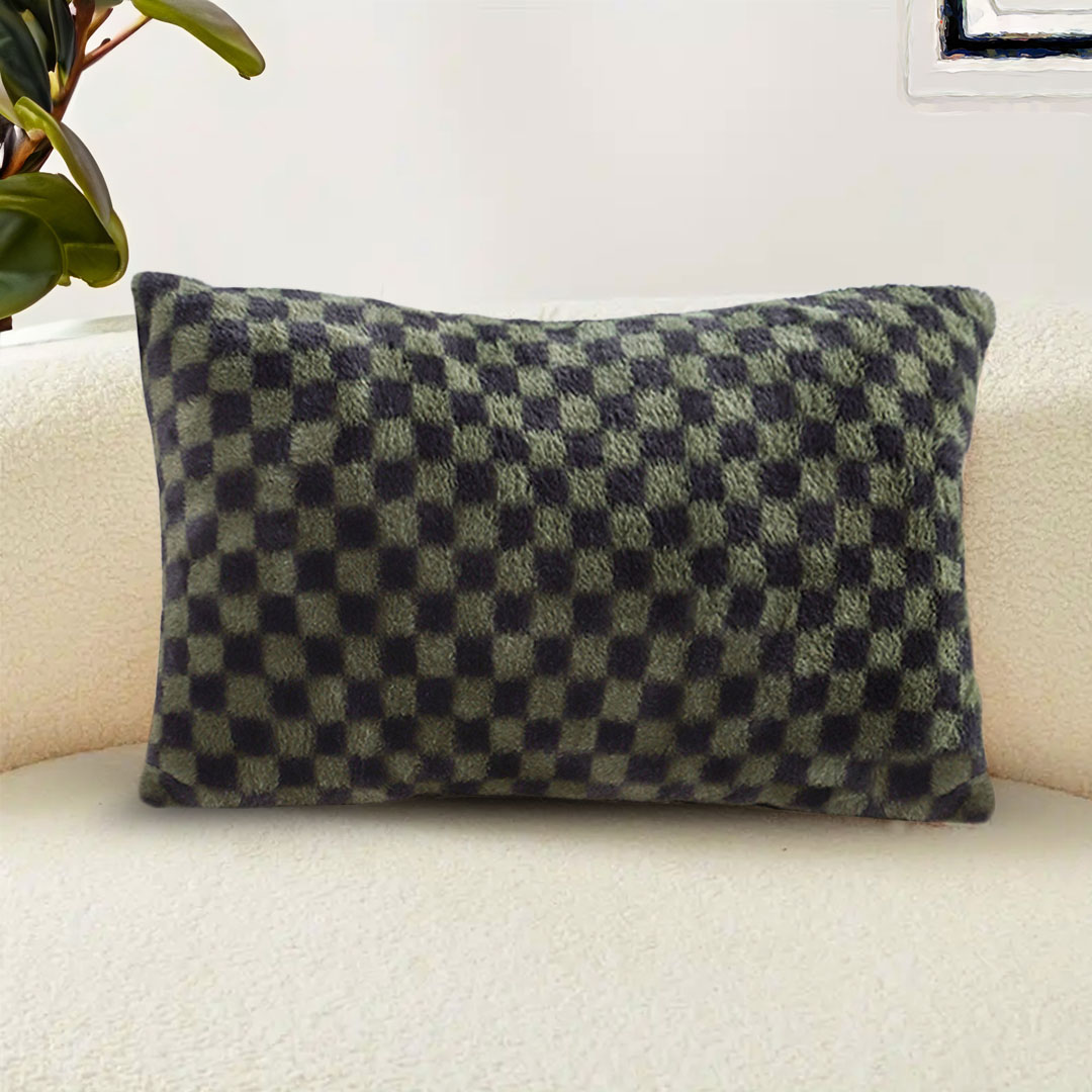 Soga 2X 30Cm Urban Light Luxury Dark Green Checkered Lumbar Throw Pillow, Furniture, Living Room Furniture, Occasional Chairs, , ,  - Nz Depot 4