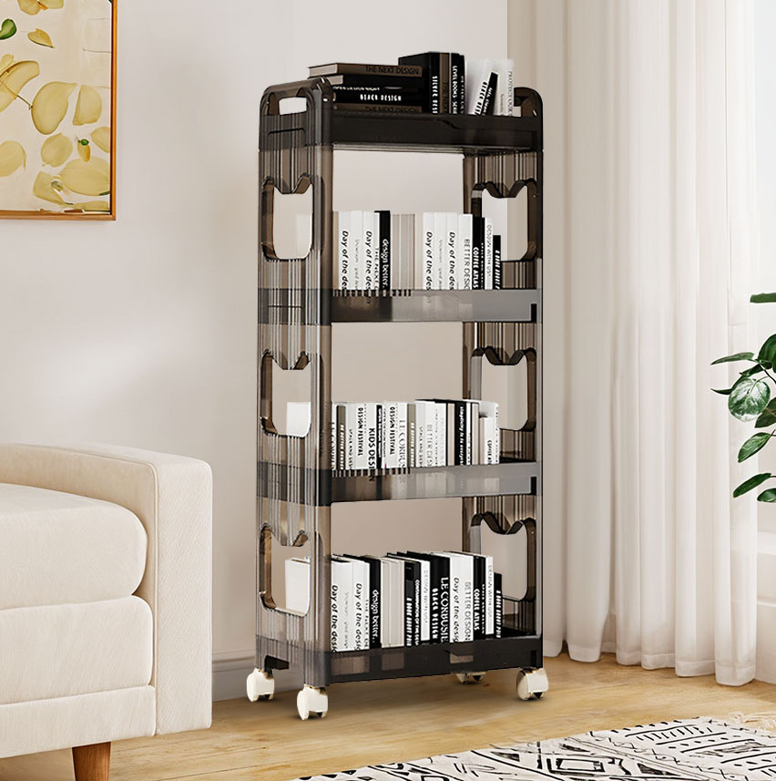 Soga 2X 38X24Cm Black 3 Tier Bookshelf &Amp; Cosmetic Storage Organizer Trolley Rack, Home &Amp; Living, Bedroom, Bedroom Storage Solutions, , ,  - Nz Depot 3