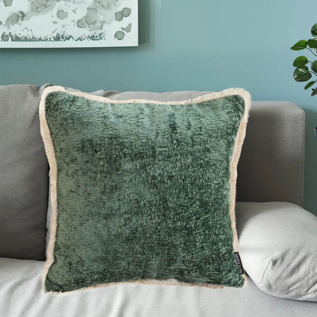 Soga 2X 45Cm Jade Green Home Aesthetic Chenille Texture Tassel Square Throw Pillow, Furniture, Living Room Furniture, Occasional Chairs, , ,  - Nz Depot 4