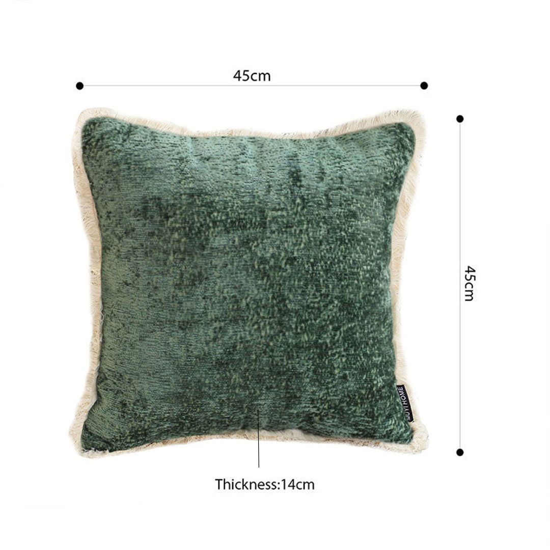 Soga 2X 45Cm Jade Green Home Aesthetic Chenille Texture Tassel Square Throw Pillow, Furniture, Living Room Furniture, Occasional Chairs, , ,  - Nz Depot 5