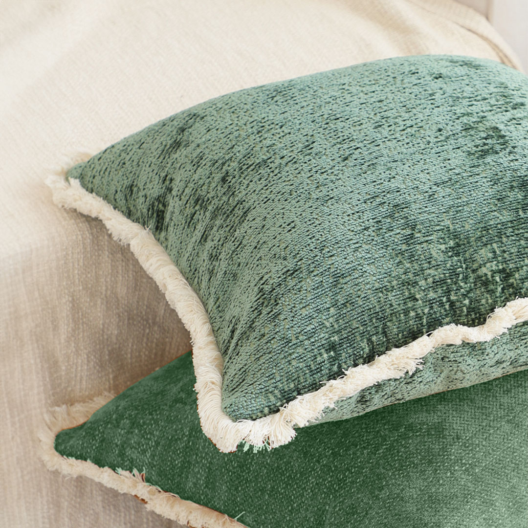 Soga 2X 45Cm Jade Green Home Aesthetic Chenille Texture Tassel Square Throw Pillow, Furniture, Living Room Furniture, Occasional Chairs, , ,  - Nz Depot 6