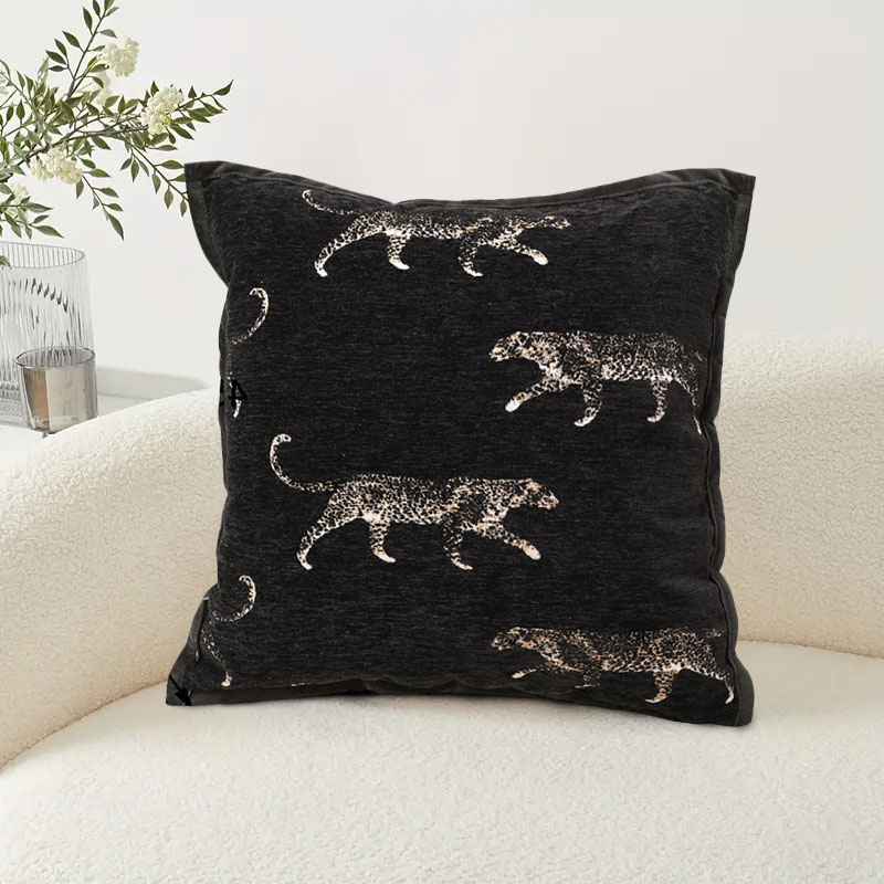 Soga 2X 45Cm Light Luxury Vintage Leopard Print Square Black Throw Pillow, Furniture, Living Room Furniture, Occasional Chairs, , ,  - Nz Depot 4