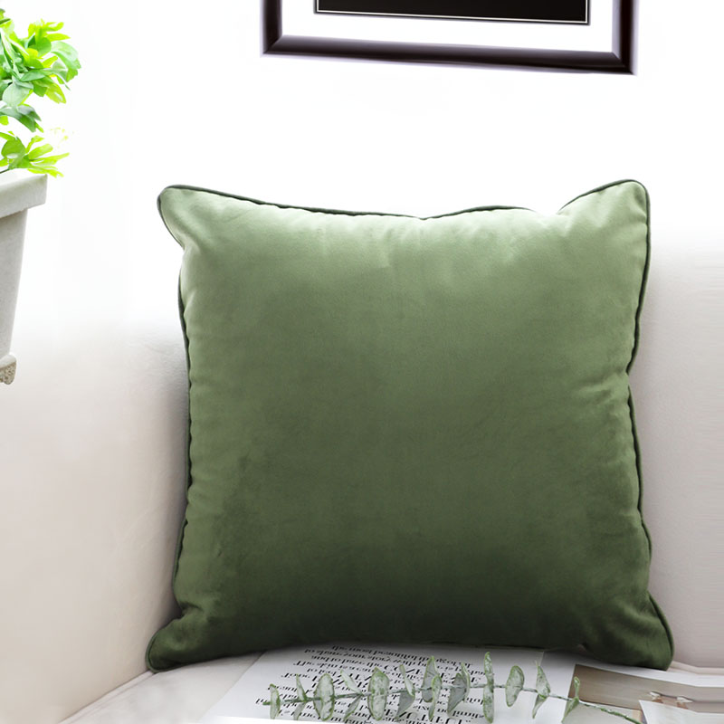 Soga 2X 45Cm Subtle Army Green Foliage Velvet Square Throw Pillow, Furniture, Living Room Furniture, Occasional Chairs, , ,  - Nz Depot 2