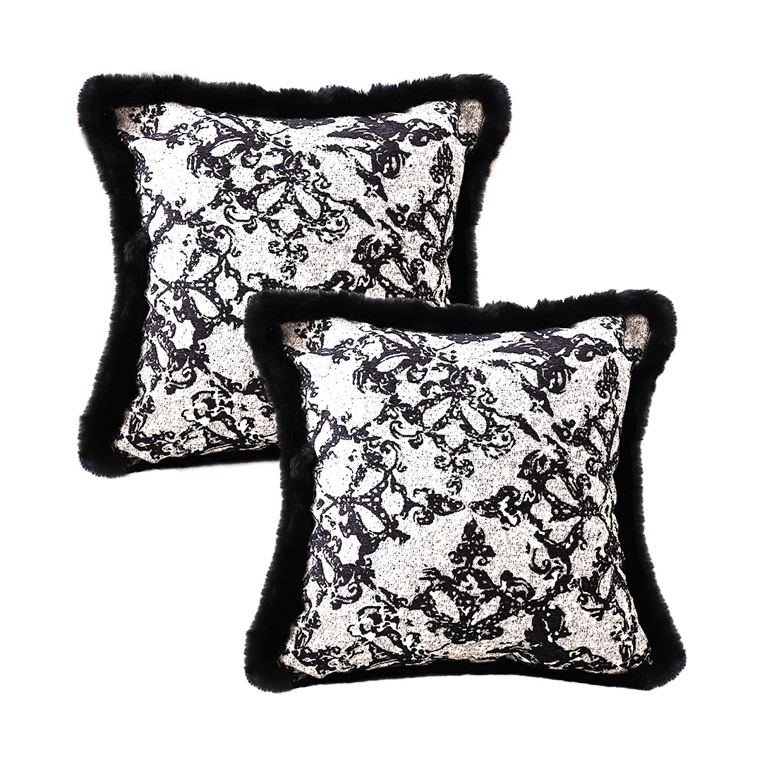 Soga 2X 45Cm Vintage Black Herringbone Pillowcase Set &Amp; Square Throw Pillow, Furniture, Living Room Furniture, Occasional Chairs, , ,  - Nz Depot 1