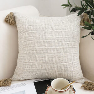 SOGA 2X 50cm Beige Pillow Textured Throw Cover, Luxurious Rib Knit Ribbed Cotton Throw Pillow, Furniture, Living Room Furniture, Occasional Chairs, , ,  - NZ DEPOT 2