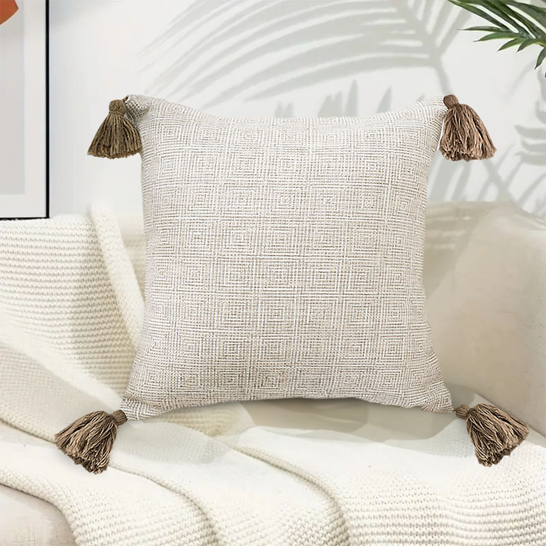 Soga 2X 50Cm Beige Pillow Textured Throw Cover, Luxurious Rib Knit Ribbed Cotton Throw Pillow, Furniture, Living Room Furniture, Occasional Chairs, , ,  - Nz Depot 3