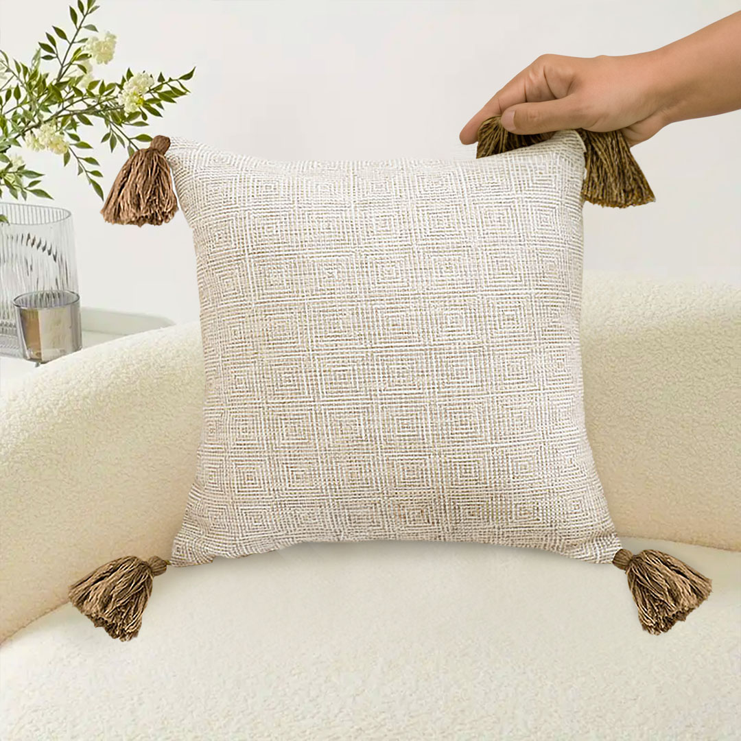 Soga 2X 50Cm Beige Pillow Textured Throw Cover, Luxurious Rib Knit Ribbed Cotton Throw Pillow, Furniture, Living Room Furniture, Occasional Chairs, , ,  - Nz Depot 4