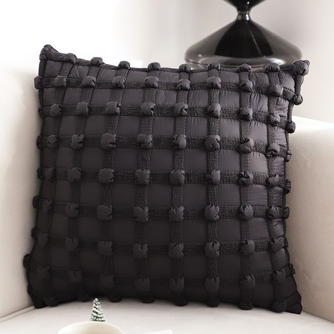 Soga 2X 50Cm Black Medieval-Style Puff Rivet Square Product Throw Pillow, Furniture, Living Room Furniture, Occasional Chairs, , ,  - Nz Depot 3