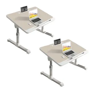 SOGA 2X 60X40cm Grey Small Laptop Bed Portable Foldable Study Table Adjustable BedTableA7X2 NZ DEPOT - NZ DEPOT