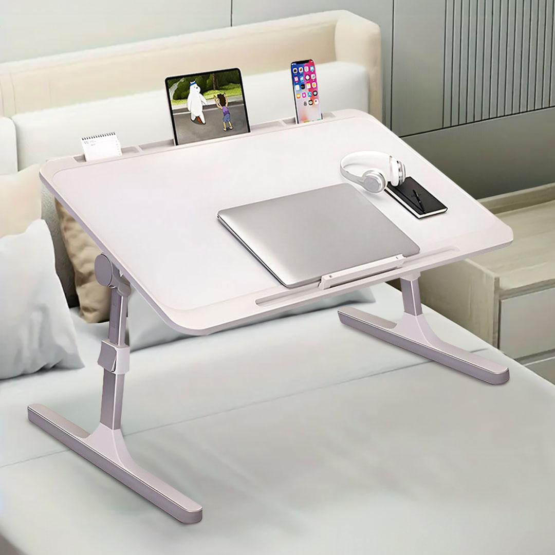 Soga 2X 70X45Cm White Small Laptop Bed Portable Foldable Study Table Adjustable, Desks &Amp; Computer Tables, , , , ,  - Nz Depot 2