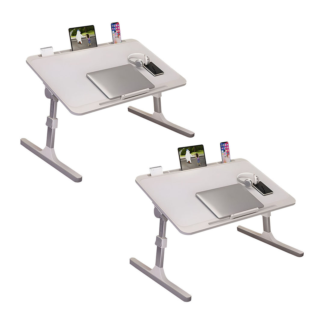 Soga 2X 70X45Cm White Small Laptop Bed Portable Foldable Study Table Adjustable, Desks &Amp; Computer Tables, , , , ,  - Nz Depot 1