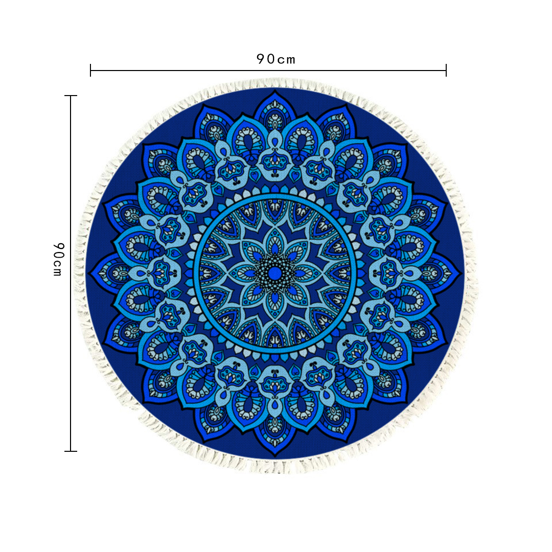 Soga 2X 90Cm Blue Mandala Round Carpet For Living Room Bedroom Anti-Slip Doormat, Home Decor, Home &Amp; Living, Home Decor, Rugs, Shaggy Rugs, ,  - Nz Depot 6