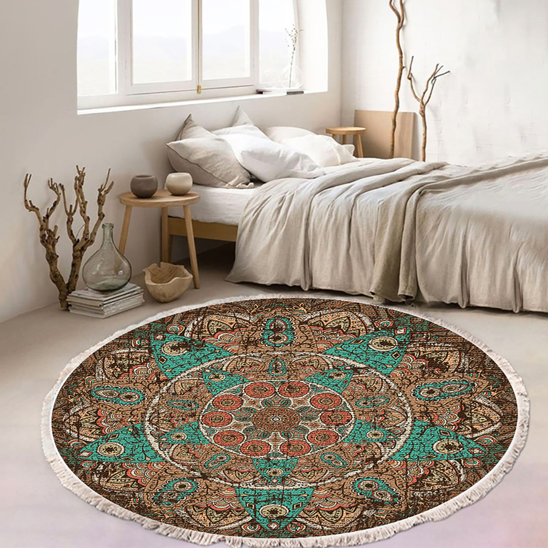 Soga 2X 90Cm Mandala Round Area Thick Anti-Slip Doormat, Home Decor, Home &Amp; Living, Home Decor, Rugs, Shaggy Rugs, ,  - Nz Depot 2