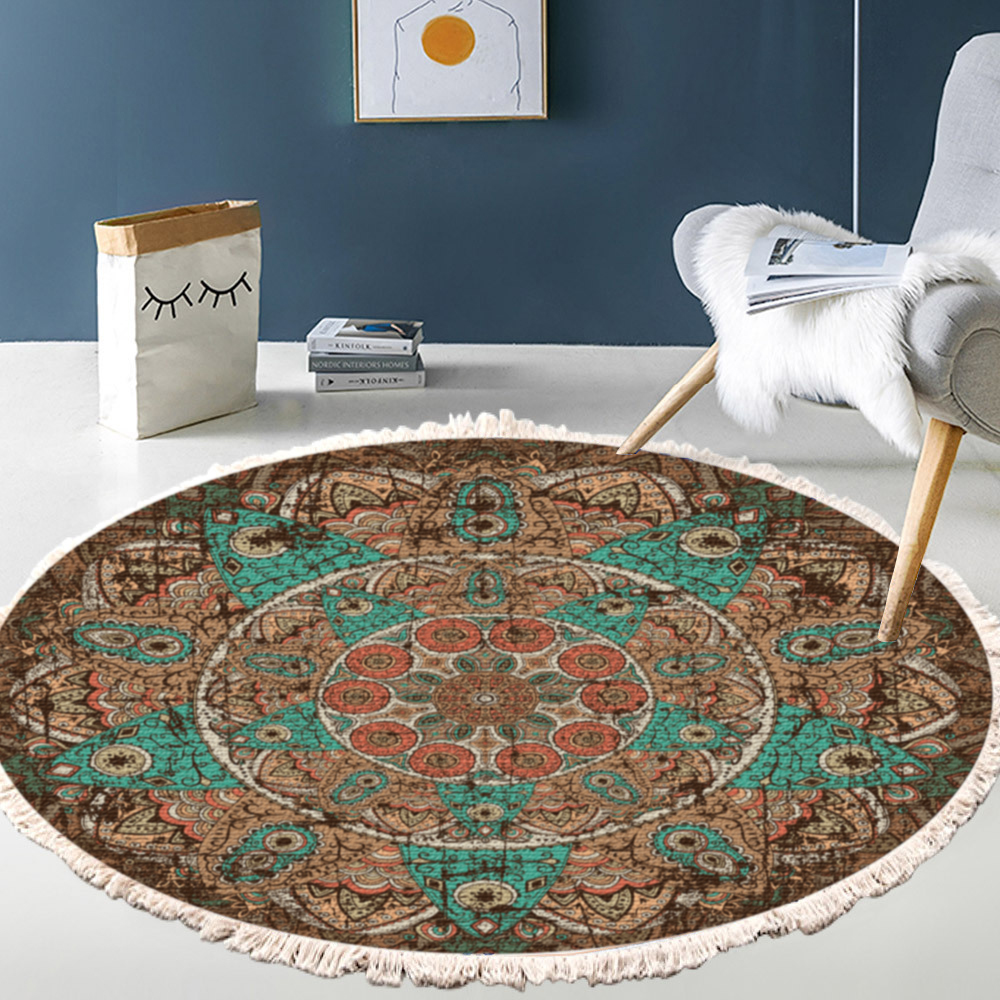 Soga 2X 90Cm Mandala Round Area Thick Anti-Slip Doormat, Home Decor, Home &Amp; Living, Home Decor, Rugs, Shaggy Rugs, ,  - Nz Depot 3