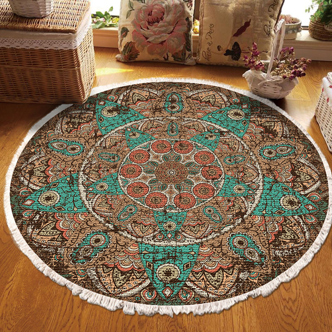 Soga 2X 90Cm Mandala Round Area Thick Anti-Slip Doormat, Home Decor, Home &Amp; Living, Home Decor, Rugs, Shaggy Rugs, ,  - Nz Depot 4