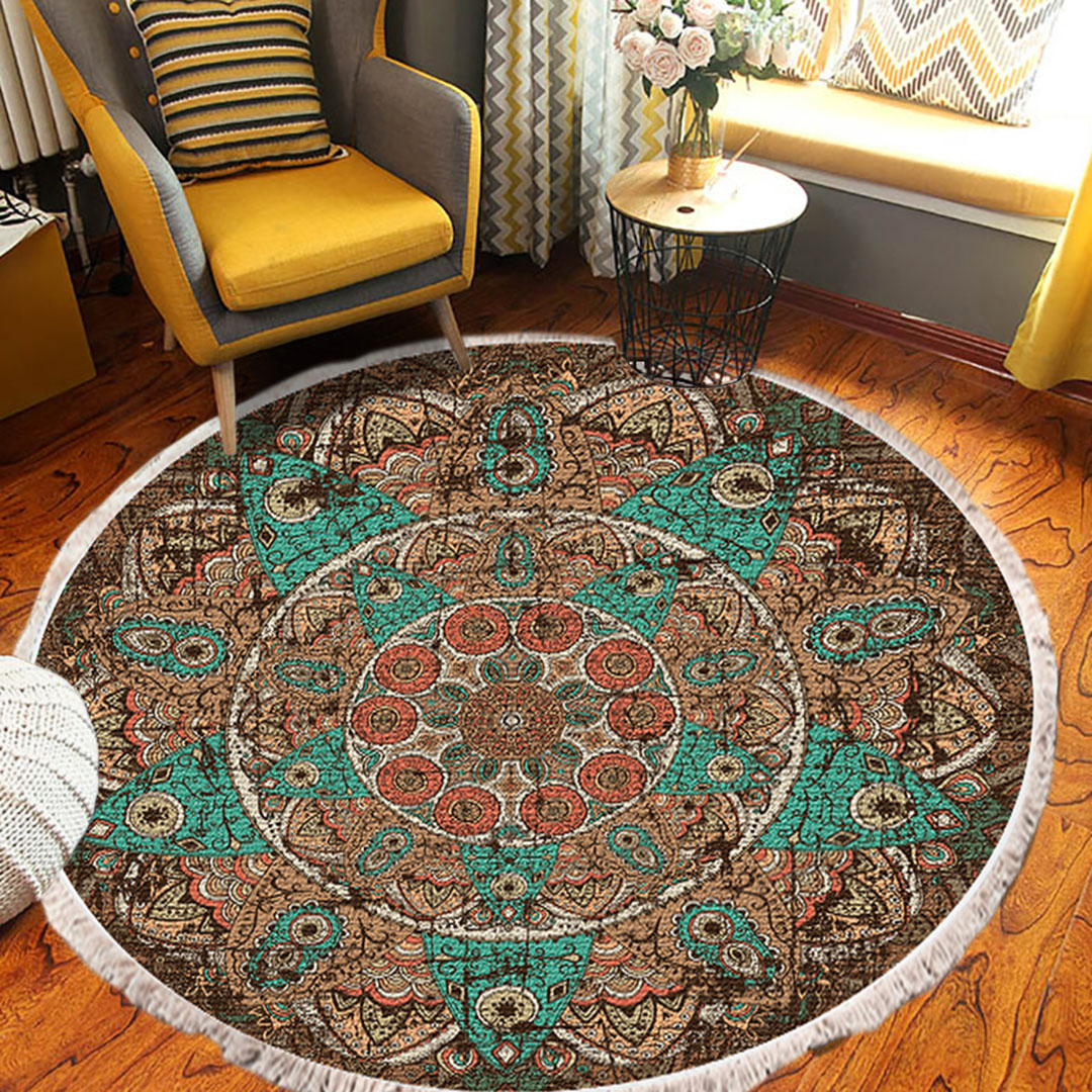 Soga 2X 90Cm Mandala Round Area Thick Anti-Slip Doormat, Home Decor, Home &Amp; Living, Home Decor, Rugs, Shaggy Rugs, ,  - Nz Depot 5