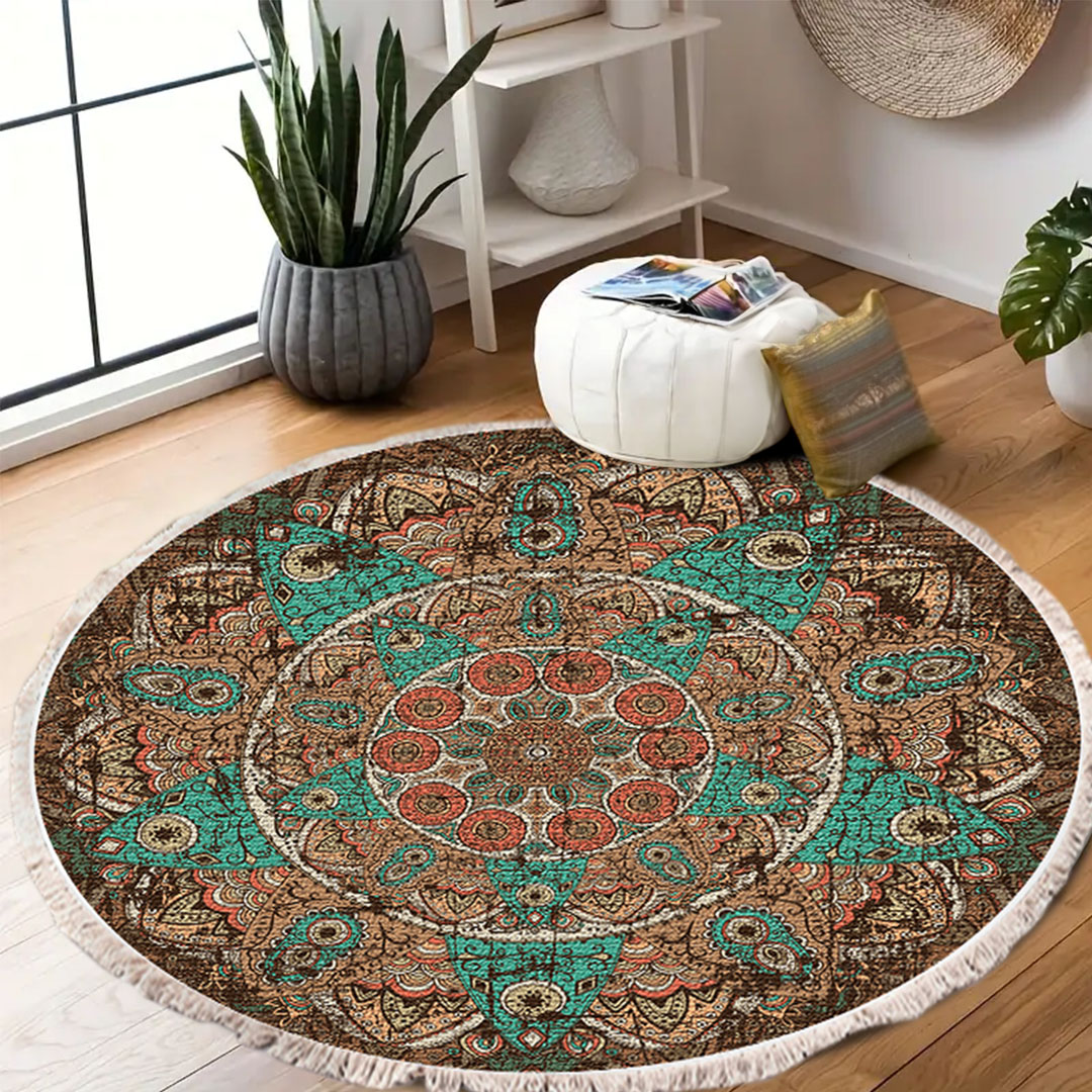 Soga 2X 90Cm Mandala Round Area Thick Anti-Slip Doormat, Home Decor, Home &Amp; Living, Home Decor, Rugs, Shaggy Rugs, ,  - Nz Depot 7