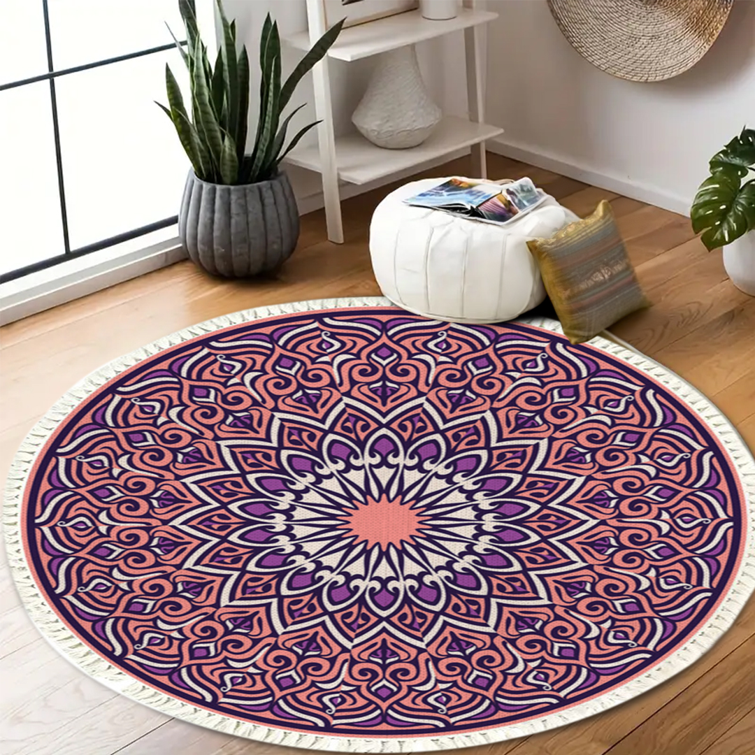 Soga 2X 90Cm Purple Mandala Round Carpet For Living Room Bedroom Anti-Slip Doormat, Home Decor, Home &Amp; Living, Home Decor, Rugs, Shaggy Rugs, ,  - Nz Depot 7