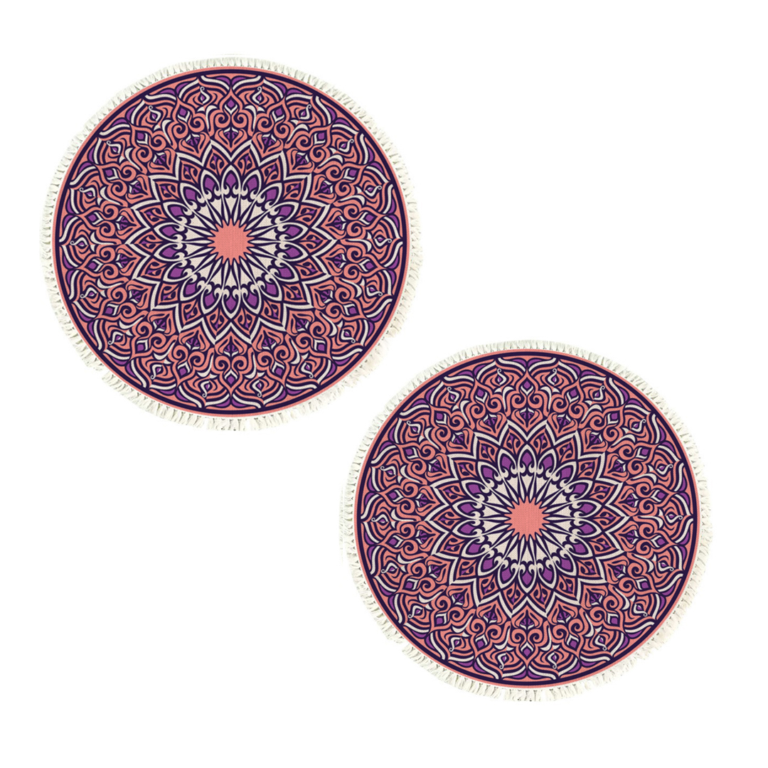 Soga 2X 90Cm Purple Mandala Round Carpet For Living Room Bedroom Anti-Slip Doormat, Home Decor, Home &Amp; Living, Home Decor, Rugs, Shaggy Rugs, ,  - Nz Depot 1