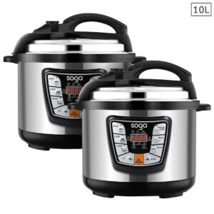 SOGA 2X Stainless Steel Electric Pressure Cooker 10L Nonstick 1600W, Electronics & Appliances, Appliances, Small Kitchen Appliances, Benchtop Cooking, Slow Cookers & Pressure Cookers,  - NZ DEPOT 1