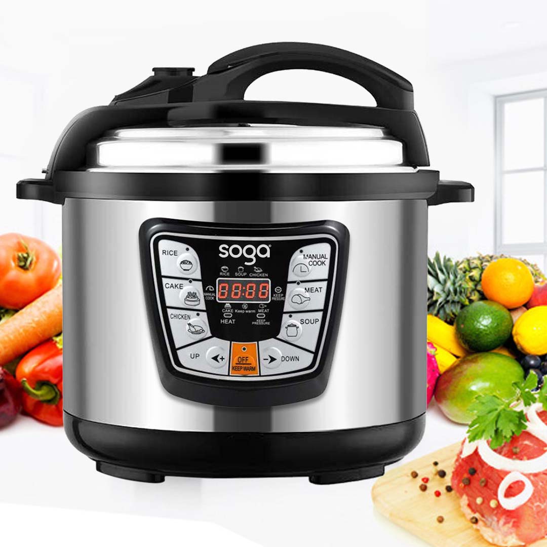 Soga 2X Stainless Steel Electric Pressure Cooker 10L Nonstick 1600W, Electronics &Amp; Appliances, Appliances, Small Kitchen Appliances, Benchtop Cooking, Slow Cookers &Amp; Pressure Cookers,  - Nz Depot 7