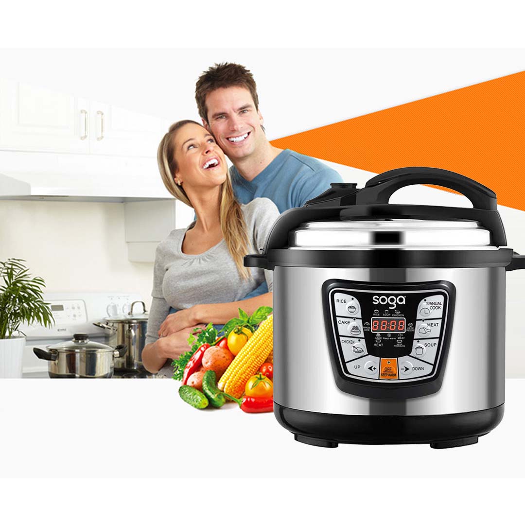 Soga 2X Stainless Steel Electric Pressure Cooker 10L Nonstick 1600W, Electronics &Amp; Appliances, Appliances, Small Kitchen Appliances, Benchtop Cooking, Slow Cookers &Amp; Pressure Cookers,  - Nz Depot 8