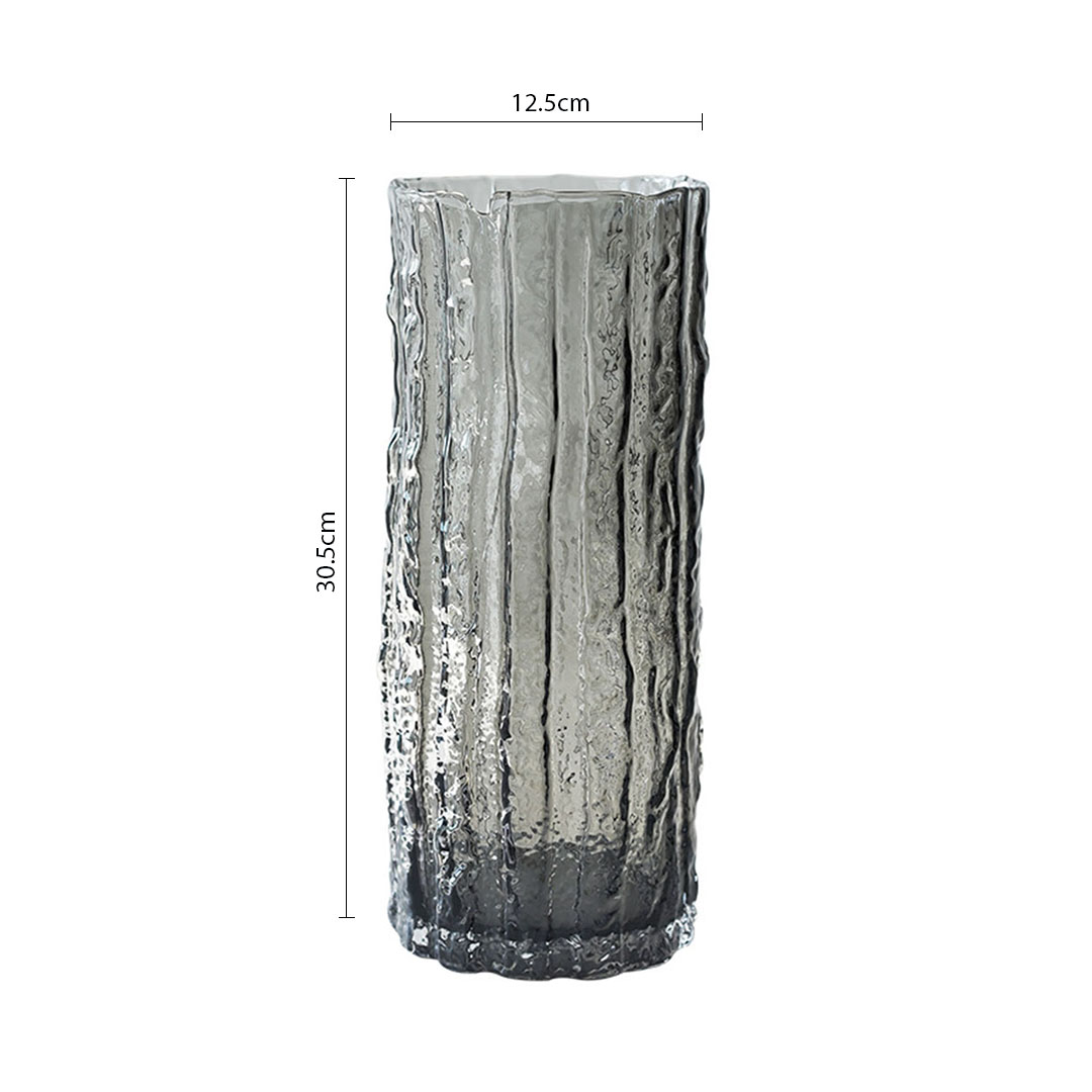 Soga 30.5Cm Handcrafted Grey Glass Vase, Classic Design For Home Decor, Home &Amp; Living, Home Decor, Vases, , ,  - Nz Depot 5