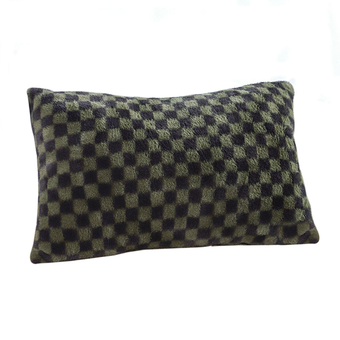 Soga 30Cm Urban Light Luxury Dark Green Checkered Lumbar Throw Pillow, Furniture, Living Room Furniture, Occasional Chairs, , ,  - Nz Depot 1