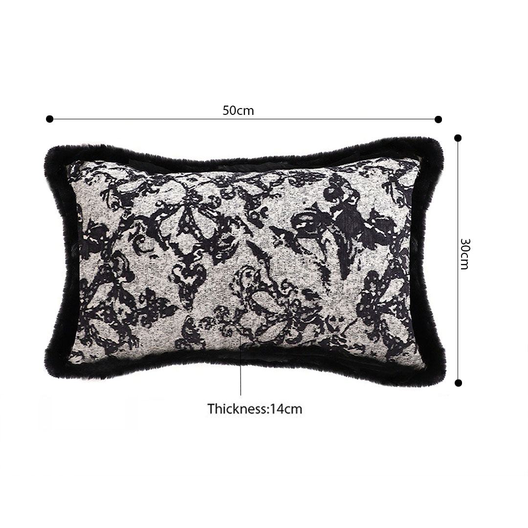 Soga 35Cm Vintage Black Pillowcase Set Black Herringbone Pattern Lumbar Throw Pillow, Furniture, Living Room Furniture, Occasional Chairs, , ,  - Nz Depot 5