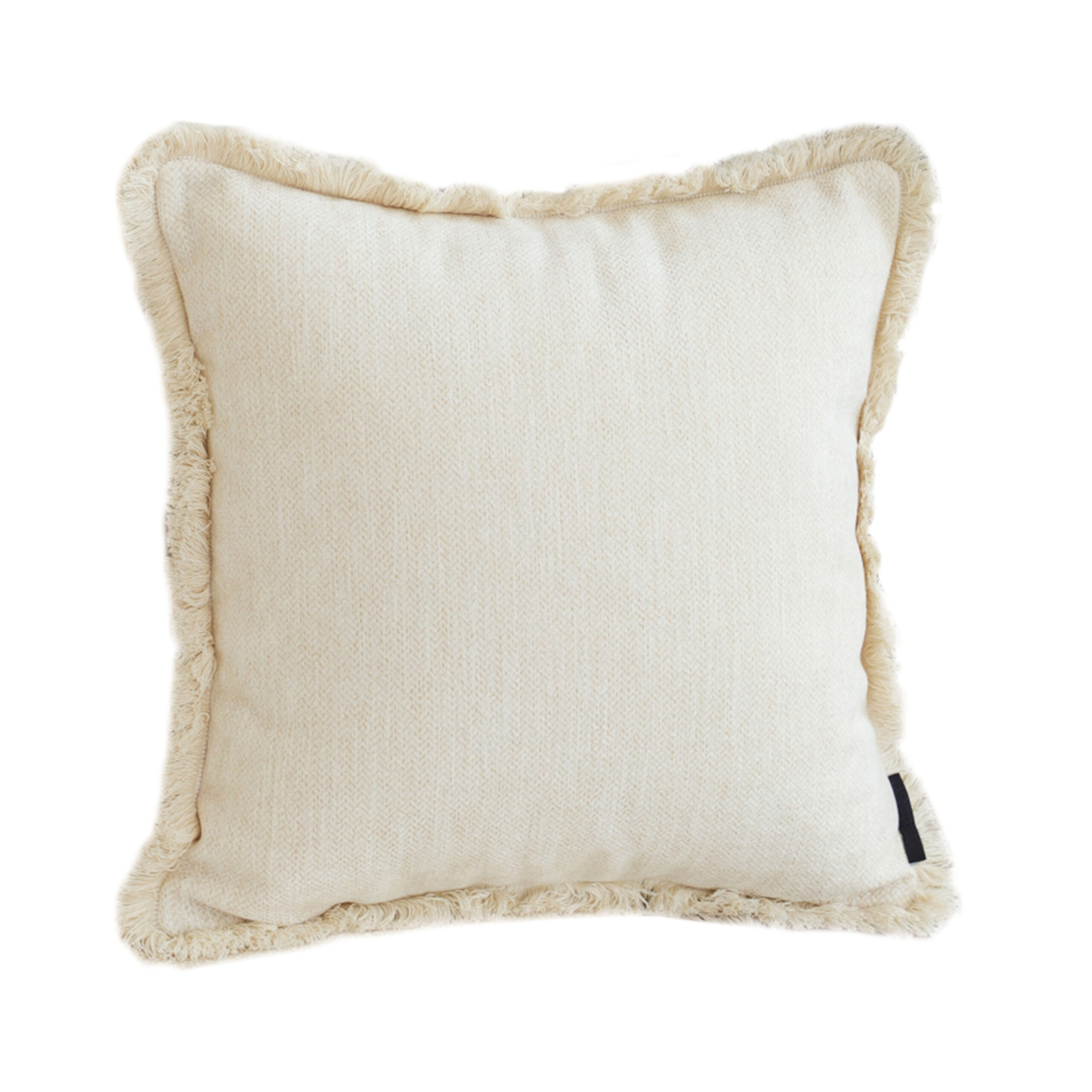 Soga 45Cm Creamy White Home Aesthetic Chenille Texture Tassel Square Throw Pillow, Furniture, Living Room Furniture, Occasional Chairs, , ,  - Nz Depot 1