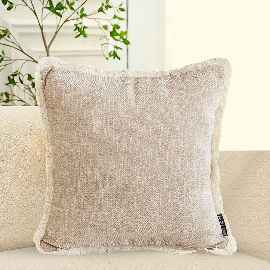 Soga 45Cm Milk Coffee Home Aesthetic Chenille Texture Tassel Square Throw Pillow, Furniture, Living Room Furniture, Occasional Chairs, , ,  - Nz Depot 3