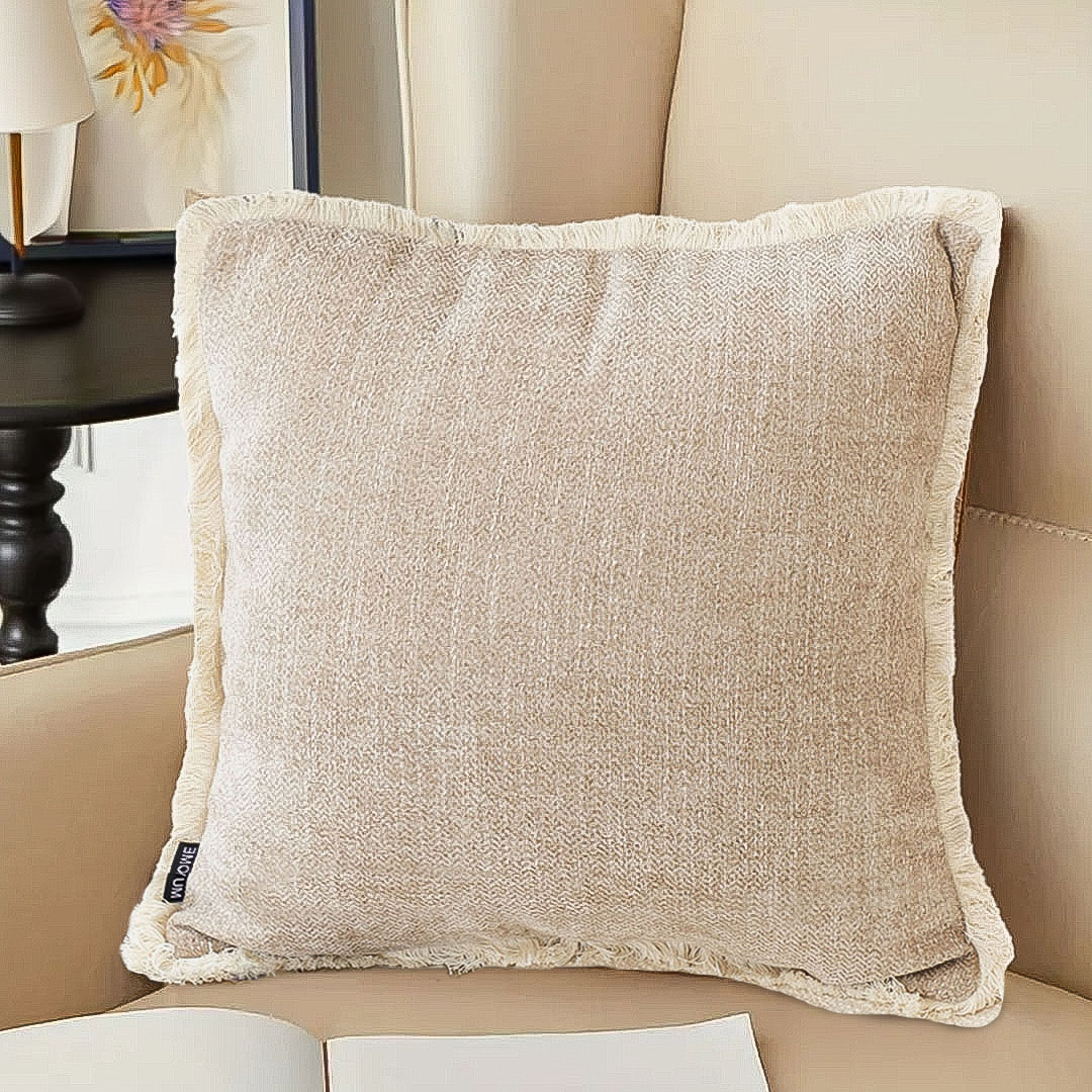 Soga 45Cm Milk Coffee Home Aesthetic Chenille Texture Tassel Square Throw Pillow, Furniture, Living Room Furniture, Occasional Chairs, , ,  - Nz Depot 4