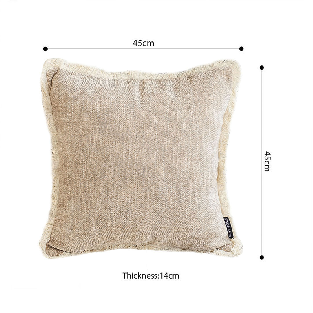 Soga 45Cm Milk Coffee Home Aesthetic Chenille Texture Tassel Square Throw Pillow, Furniture, Living Room Furniture, Occasional Chairs, , ,  - Nz Depot 5