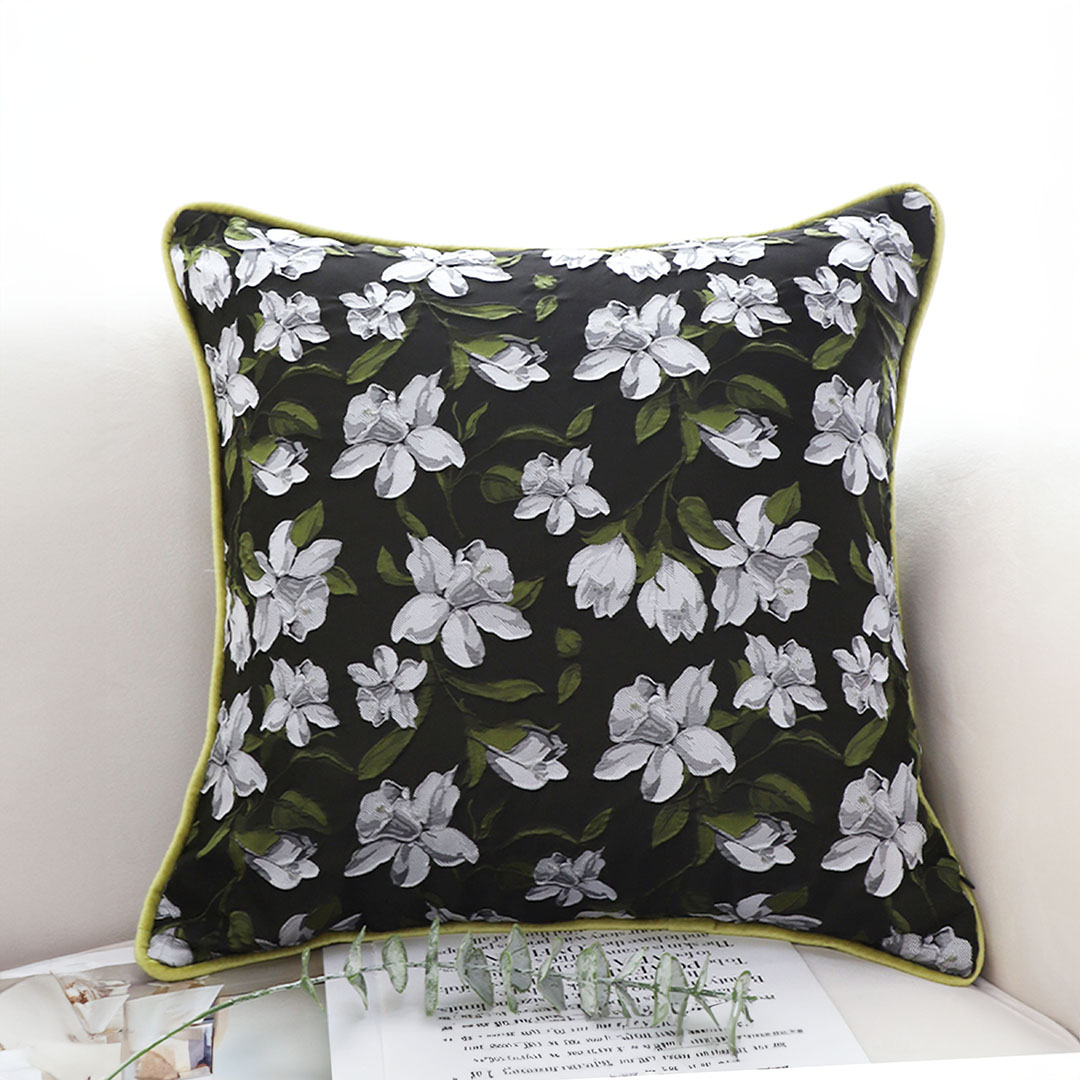 Soga 45Cm Subtle Foliage Green Pillow Subtle Orchid Blossom Square Throw Pillow, Furniture, Living Room Furniture, Occasional Chairs, , ,  - Nz Depot 2