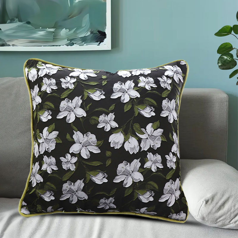 Soga 45Cm Subtle Foliage Green Pillow Subtle Orchid Blossom Square Throw Pillow, Furniture, Living Room Furniture, Occasional Chairs, , ,  - Nz Depot 3