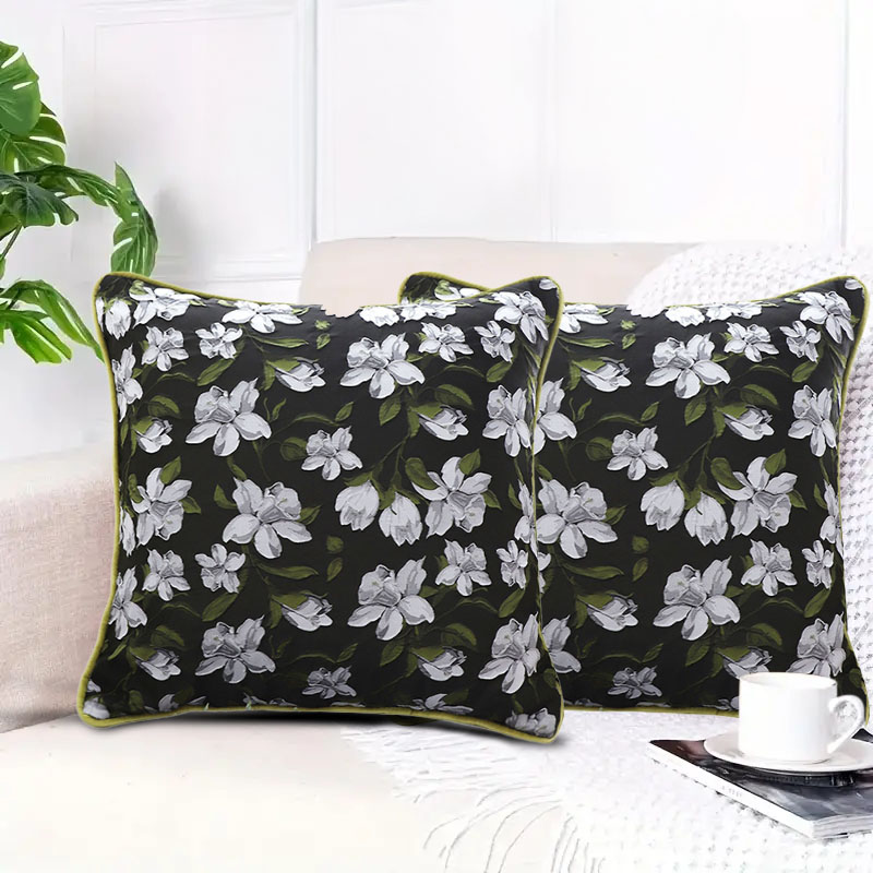 Soga 45Cm Subtle Foliage Green Pillow Subtle Orchid Blossom Square Throw Pillow, Furniture, Living Room Furniture, Occasional Chairs, , ,  - Nz Depot 4