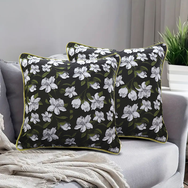 Soga 45Cm Subtle Foliage Green Pillow Subtle Orchid Blossom Square Throw Pillow, Furniture, Living Room Furniture, Occasional Chairs, , ,  - Nz Depot 6